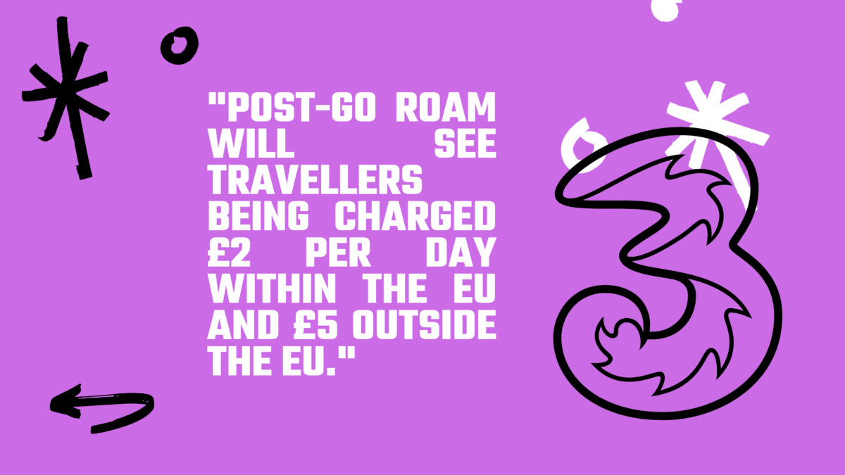 Three's new charges for roaming in the EU and beyond. 