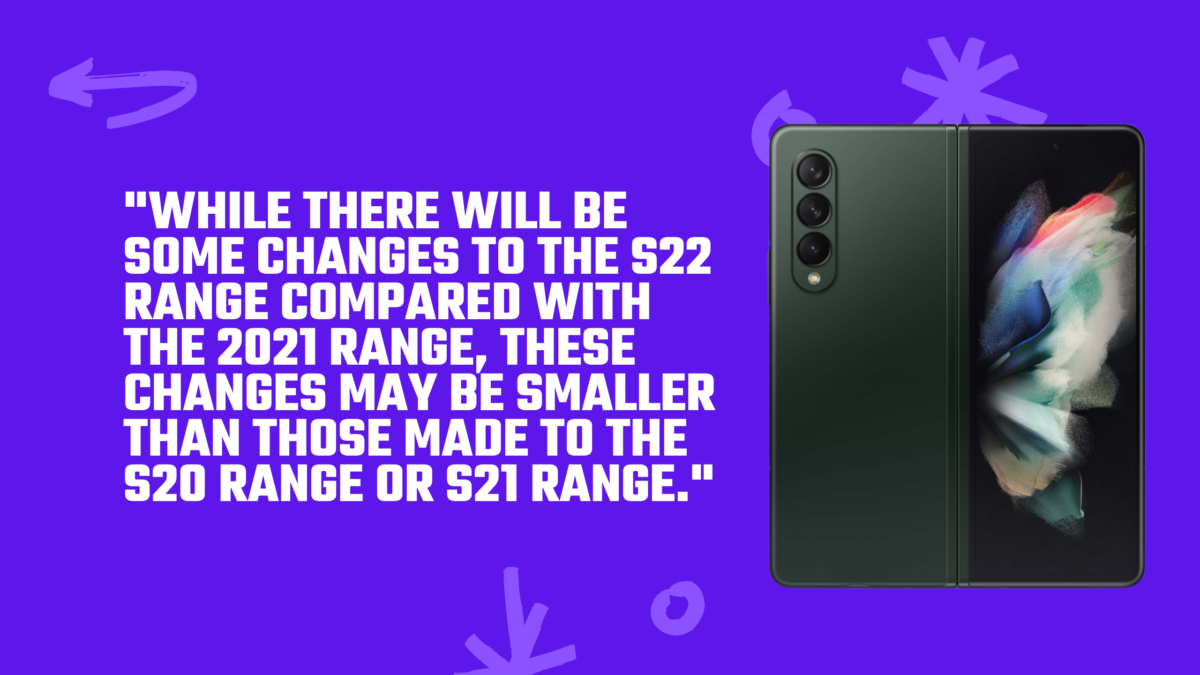 Changes between the S22 and last year's Galaxy S21 range. 